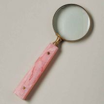 Loupe laiton manche rose 23x8x8cm