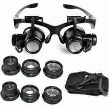 Loupe Serre Tête Loupe Frontale Lunettes grossissantes Allumage led Grossissements de 10x, 15x, 20x et 25x,de Debuns