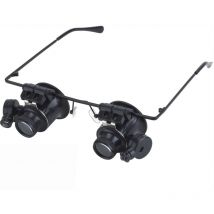 Loupes professionnelles pour bijoutiers, outil de réparation d'horloges, lentille grossissante à LED 20x