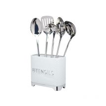 Lovello Retro Ice White Textured Utensil Holder