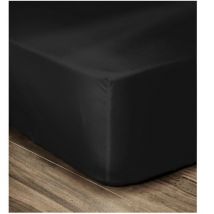 Lovely home Drap Housse 100% coton 160x200x25 cm noir