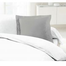 LOVELY HOME Lot de 2 Taies d'Oreillers 100% coton 63x63 cm - Gris clair