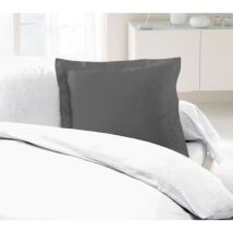 Lovely Home - Lot De 2 Taies Doreillers 100% Coton 63x63 Cm - Gris Fonce