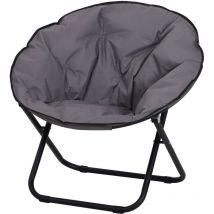 Loveuse fauteuil rond de jardin fauteuil lune papasan pliable grand confort 80L x 80l x 75H cm grand coussin fourni oxford gris