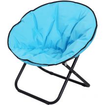 Loveuse fauteuil rond de jardin fauteuil lune papasan pliable grand confort 80L x 80l x 75H cm grand coussin fourni oxford bleu