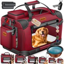 Lovpet - caja de transporte para perros plegable incl. bolsa de transporte con cuenco para perros bolsa de transporte para mascotas caja de