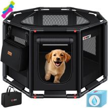 Lovpet - Parc pour chiots pour l'intérieur et l'extérieur Cage pour chiens en tissu Oxford Parc pour animaux pour chiens chats Noir / Noir, l