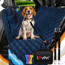 Lovpet - 2en1 manta del perro para el asiento trasero del coche y el maletero con protección lateral y protección de la ventana de visualización de