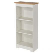 Colorado Low Narrow Bookcase - mdf/mdp - 44 x 21.5 x 100 cm - Soft White/Oak