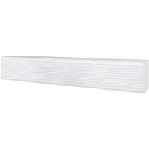 Muebles Slavic - Meuble tv Lowboard d 180 cm, meuble tv avec éclairage led, meuble tv suspendu, coloris blanc ondulé