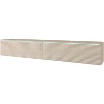 Muebles Slavic - Meuble tv Lowboard d 180 cm, meuble télévision avec éclairage led, meuble télévision suspendu, coloris Gaya ii