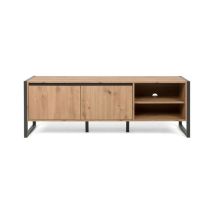 TV-Ständer Eiche anthrazit – 160 x 55 x 40 cm – Praktische Ablagen – Bausatz