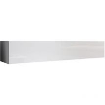 Lowboard TV-Schrank Fernsehtisch Hängend tv Möbel TV-Ständer 1 Falltür Weiß Glanz Modell Aitana M2 180x30x40cm