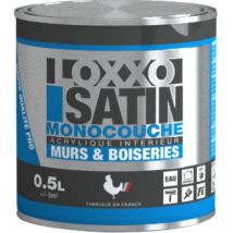 Peinture Acrylique Murs & Plafonds - Monocouche - Satin Couleur: Blanc - Conditionnement: 0.5L - Loxxo