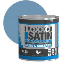 Peinture Acrylique Murs & Plafonds - Monocouche - Satin Couleur: Paris Plage - Conditionnement: 0.5L - Loxxo