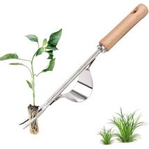 Lts Fafa - Désherbeur Manuel en Acier Inoxydable - Outil de désherbage Y-Shape avec manche en bois