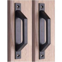 (Black)Poignées de porte de grange sans percer de trous