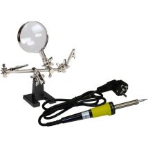 Lötset 30W Lötkolben 230V mit Löthelfer Dritte Hand Glas Lupe
