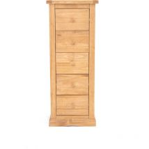 Cabinet Bits - Lucca 5 Drawer Narrow Chest of Drawers Wood Knob - Light wood