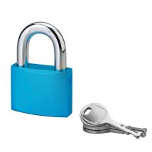 Lucchetto a chiave bombato, alluminio, 50mm, arco in acciaio temprato, 3 chiavi Serrurerie De Picardie