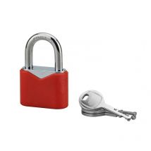 Lucchetto a chiave, interno, ovale, 50mm, rivestito in pvc, arco in acciaio temprato, 3 chiavi Serrurerie De Picardie