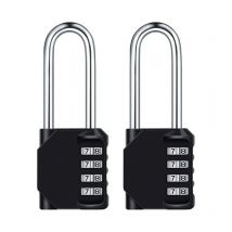 Lucchetto a combinazione lunga 6,7 cm, impermeabile, a 4 cifre, in metallo zincato, resistente alle intemperie, 2 pezzi