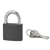 Lucchetto acera grigio con chiave, base 50 mm, arco in acciaio temprato, 3 chiavi Serruprix