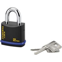 Lucchetto con chiave Federal Lock 720, acciaio, costruzione, arco in molibdeno, 54mm, 2 chiavi, nero - thirard