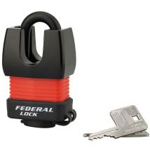 Lucchetto Federal Lock Docker, da esterno, acciaio cementato 45mm, altissima sicurezza, guardia alta, 2 chiavi - thirard