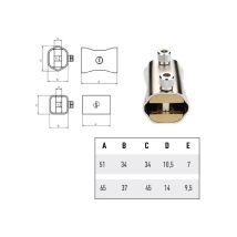 Lucchetto in Ottone con Blocca Catena 51 mm – 2 Chiavi – Acciaio Cromato, Acciaio Temprato – Potent