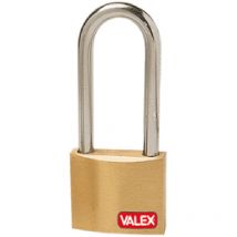 Lucchetto serie pesante ottone ad arco lungo 30mm + 3 chiavi Valex