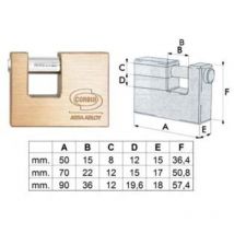 Lucchetto rettangolare in ottone pl311 - mm.70 (pl3117000) Corbin