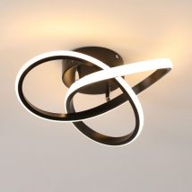 Luce a soffitto a led 30W moderno moderno caldo designo bianco 3000K lampagno a bacchio per la pagamento da camera bassata Diametro nero 30 cm