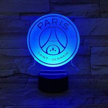 Luce notturna a led fc Paris Saint-Germain Football Club 3D Illusion Lampada da scrivania per bambini con logo psg