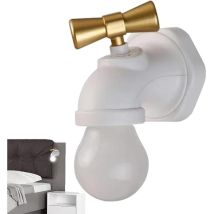 Luce Notturna Creativa Intelligente Con Rubinetto, Luce A Induzione Con Ricarica Usb, Luce Da Comodino A Led, Luce Con Controllo Vocale (bianca)