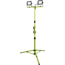 Luceco Led Slim Twin Treppiede Luce Da Lavoro, 2 X 20-watt Con Cavo 3 Metri, 230 Volt, Nero E Verde