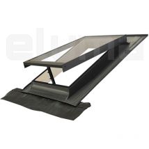 Lucernario - Finestra per tetto in Legno e Alluminio con Vetro Temperato Antigrandine 4 mm (48x72 Base x Altezza)