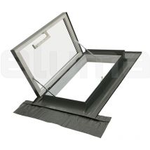 Eluma - Lucernario - Finestra per uscita sul tetto con Vetro camera 3-9-3 e Apertura laterale a 90° (55x78 Base x Altezza)