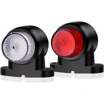 Alovez - Luces de posición laterales, 2 unidades, 8 led, para remolque, blancas y rojas, 12 v y 24 v