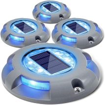 Luces solares para terraza, camino de entrada, lámpara solar led para exteriores, luces impermeables para jardín, muelle, camino, patio, paquete de 4