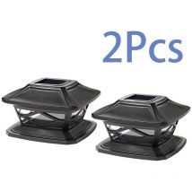 Luces solares para poste de sombrero para exteriores, luces Led impermeables para poste, valla decorativa, farolas solares adecuadas (negro), 2 uds.