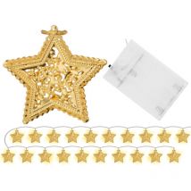 REA - luci di natale ghirlanda led stelline oro