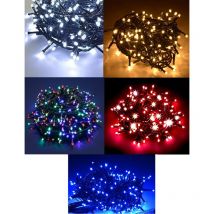 LUCI NATALE PER ALBERO 400 LED DECORAZIONI BIANCO FREDDO CALDO BLU ROSSO MULTICOLOR MINILUCCIOLE ADDOBBI - Rosso - Colore: Blu
