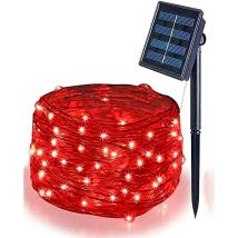 Luci Solari Catena luminosa Esterno Luci Led Natalizie (Luce Rossa)