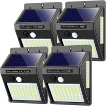 Luci solari per esterni con sensore di movimento, luce solare da esterno 100LED-1000Lumen di alta qualità 1200mAh Lampada da parete impermeabile con