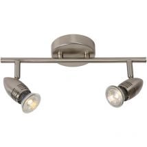 Lucide - caro-led - Twin Ceiling Spotlight - led - GU10 - 2x5W 2700K - Satin Chrome