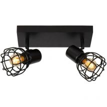 Filox - Twin Ceiling Spotlight - 2xE27 - Black - Lucide