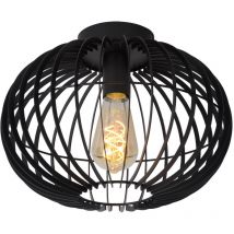 Reda - Flush Ceiling Light - Ø32cm - 1xE27 - Black - Lucide