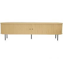 Drawer - Meuble tv aux portes coulissantes en bois et métal L200cm - Bois clair - lucie