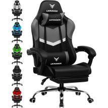 Luckracer - Chaise De Gaming Avec Repose-pieds, Ergonomique, Avec Coussin Lombaire Réglable, Oreiller, Chaise Gamer, Hauteur Réglable, Charge Maximale